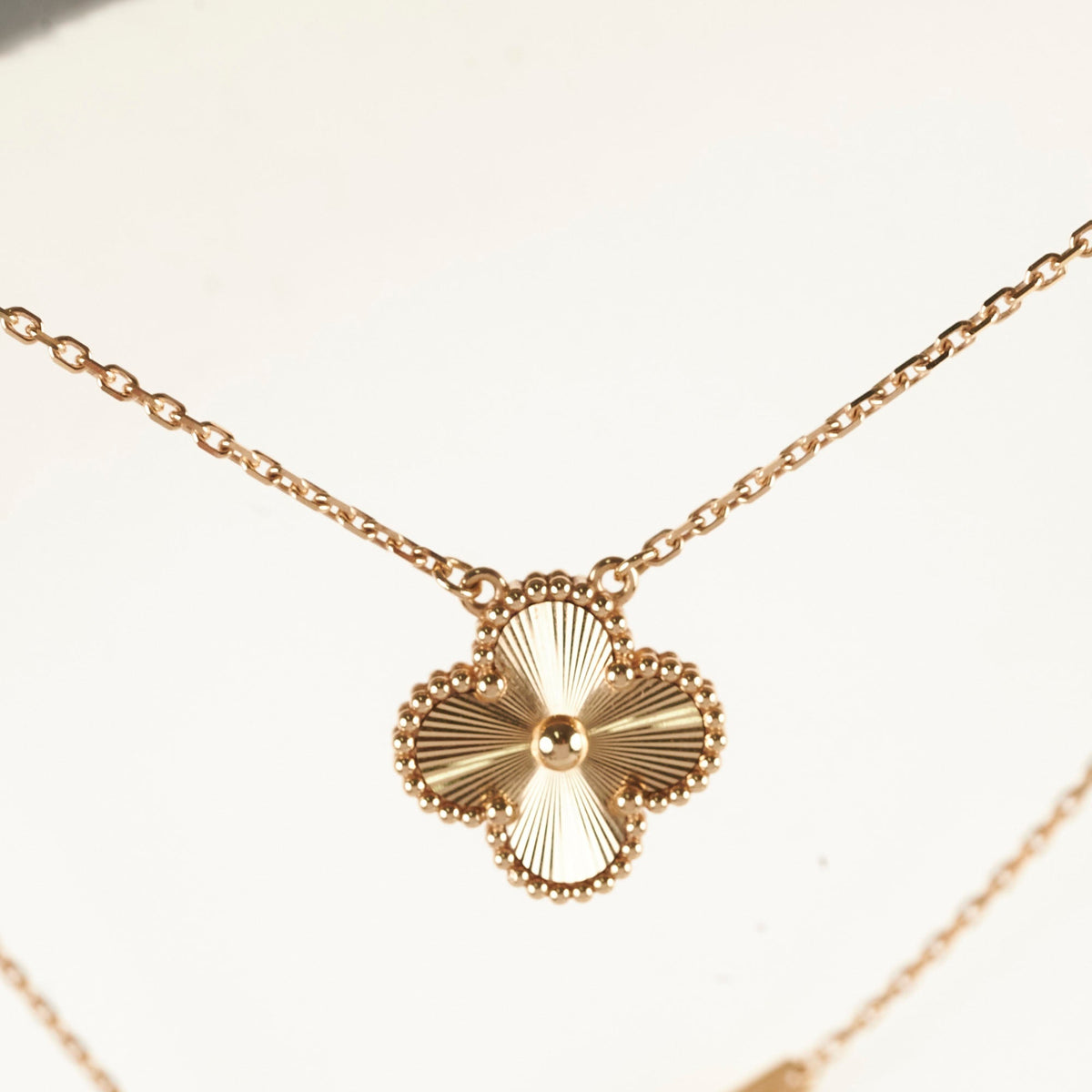 Van Cleef & Arpels Vintage Alhambra Guilloche Necklace Yellow Gold 2023 - photo 4