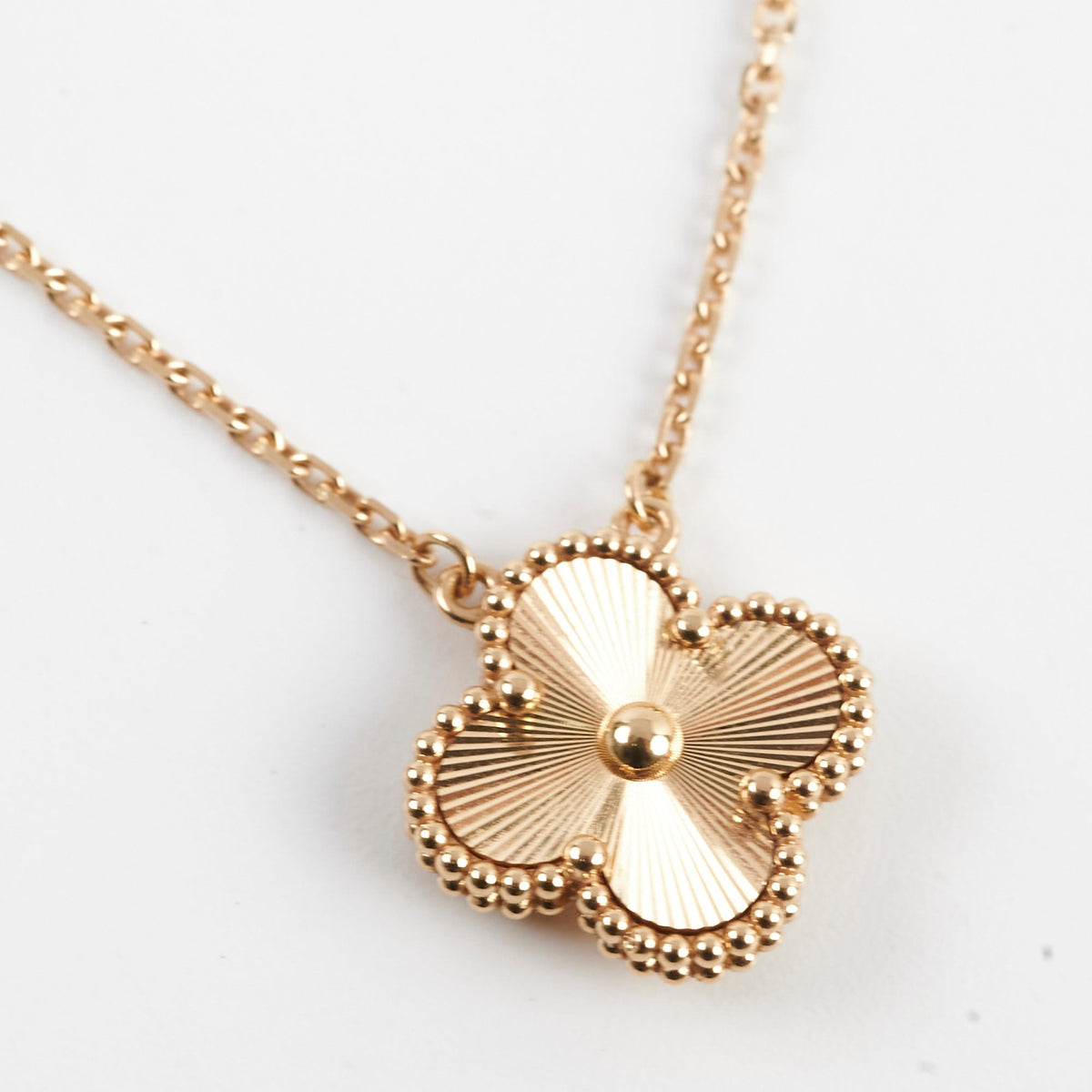 Van Cleef & Arpels Vintage Alhambra Guilloche Necklace Yellow Gold 2023 - photo 2