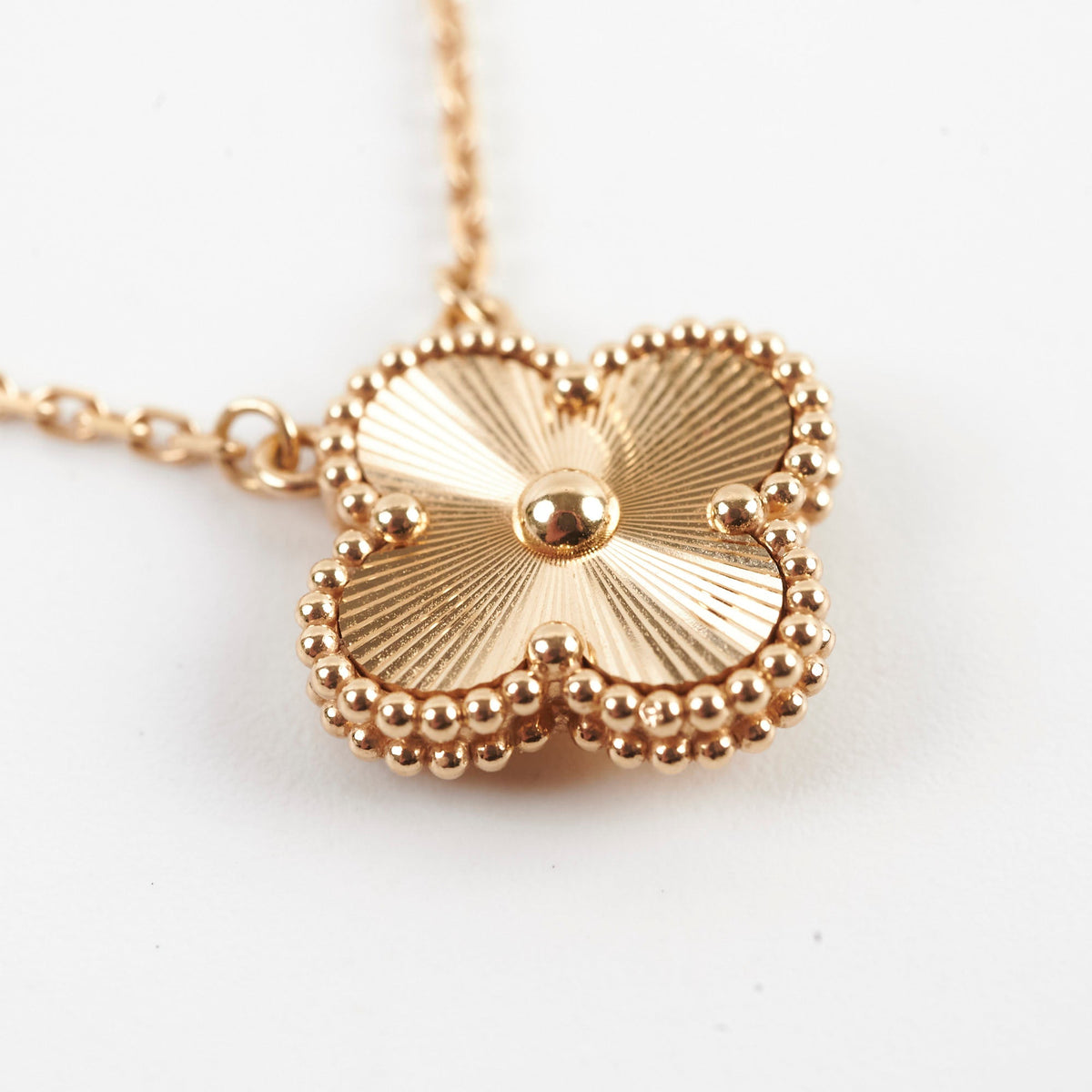 Van Cleef & Arpels Vintage Alhambra Guilloche Necklace Yellow Gold 2023 - photo 3