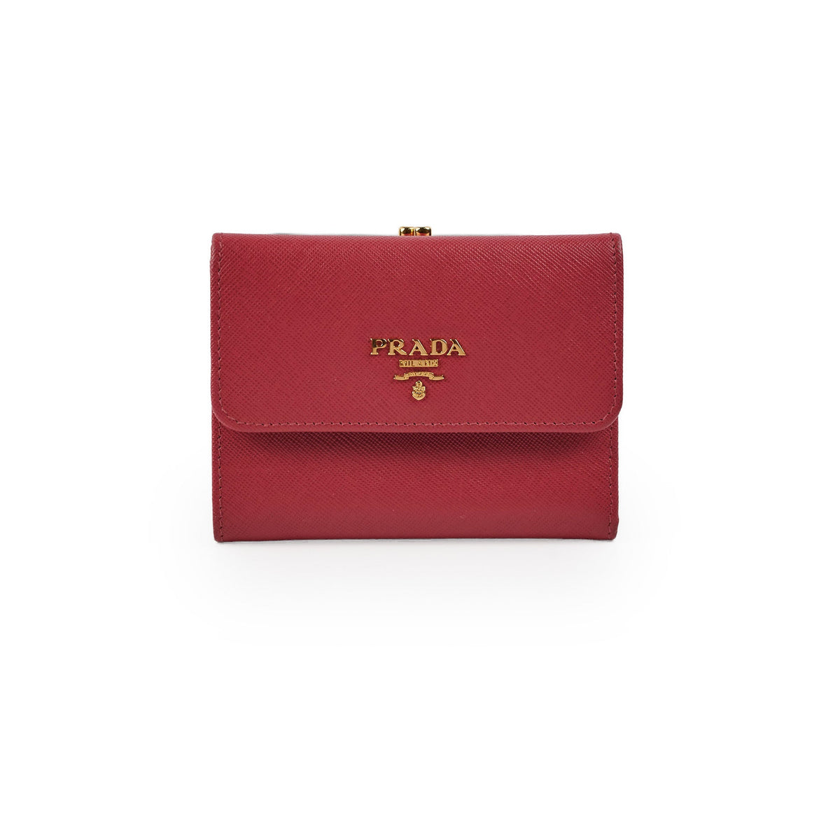 Prada Fuoco Saffiano Coin Purse Wallet Pink - photo 1