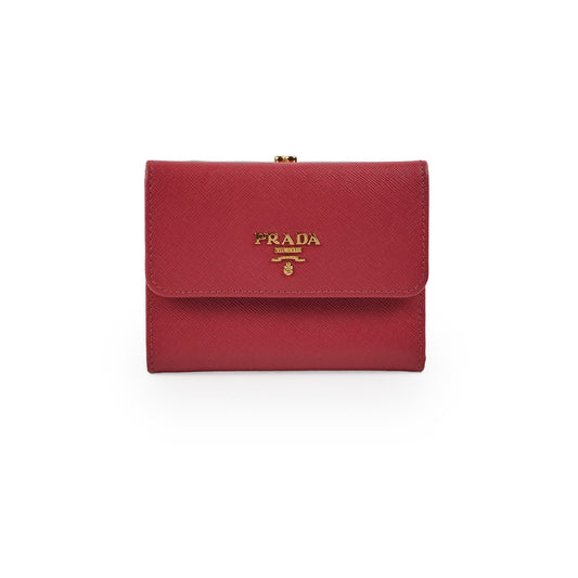 Prada Fuoco Saffiano Coin Purse Wallet Pink - photo 1