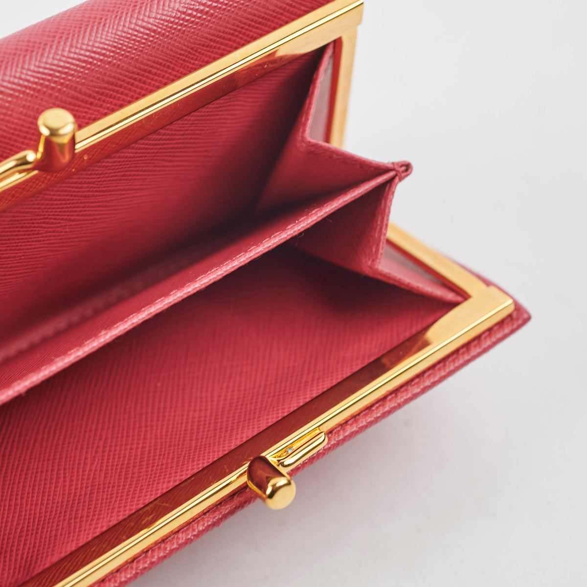 Prada Fuoco Saffiano Coin Purse Wallet Pink - photo 8