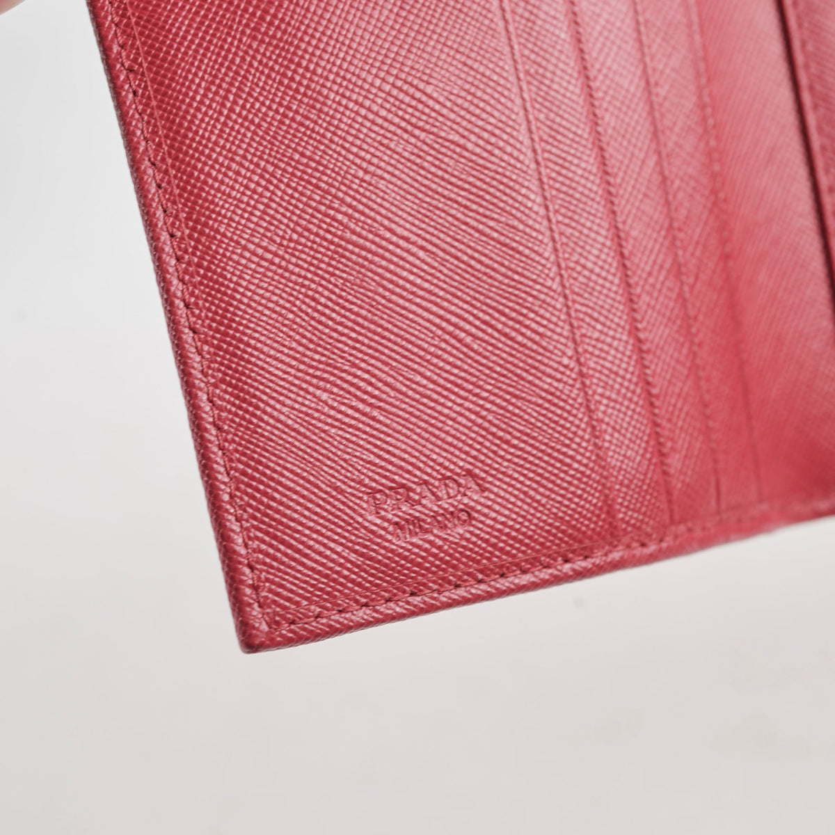 Prada Fuoco Saffiano Coin Purse Wallet Pink - photo 6