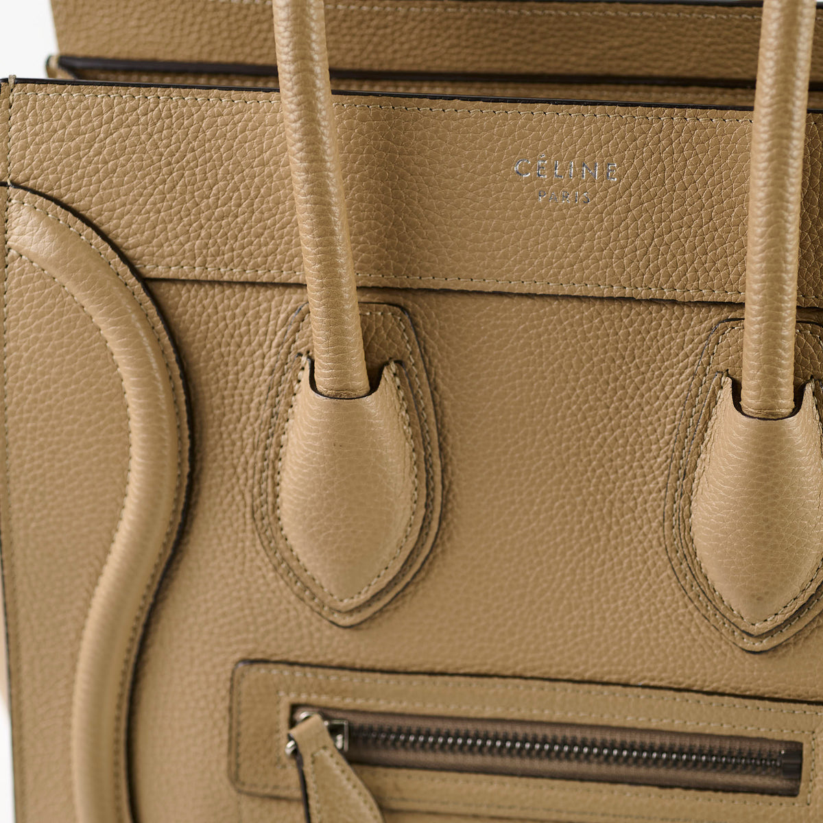 Celine Micro Luggage Beige Calfskin - photo 6