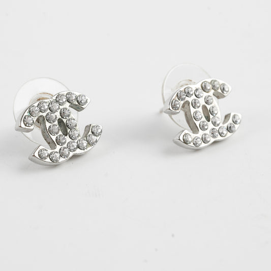 Chanel CC Logo Crystal Earrings - photo 2