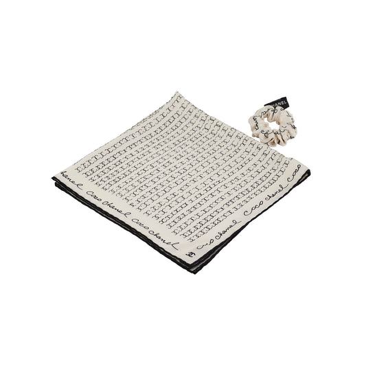 Chanel White Twilly and Scrunchie Set - photo 1