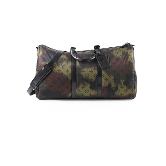 Louis Vuitton x Virgil Abloh Camouflage Monogram Keepall 50 Bandouliere Black/Khaki - photo 1
