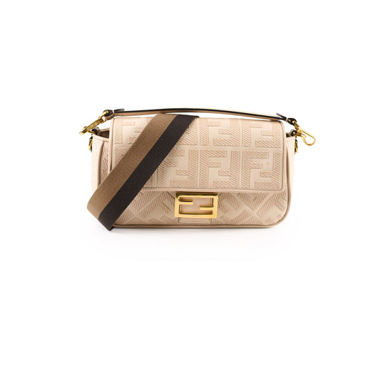 Fendi FF Baguette Medium Jacquard Canvas Beige - photo 1