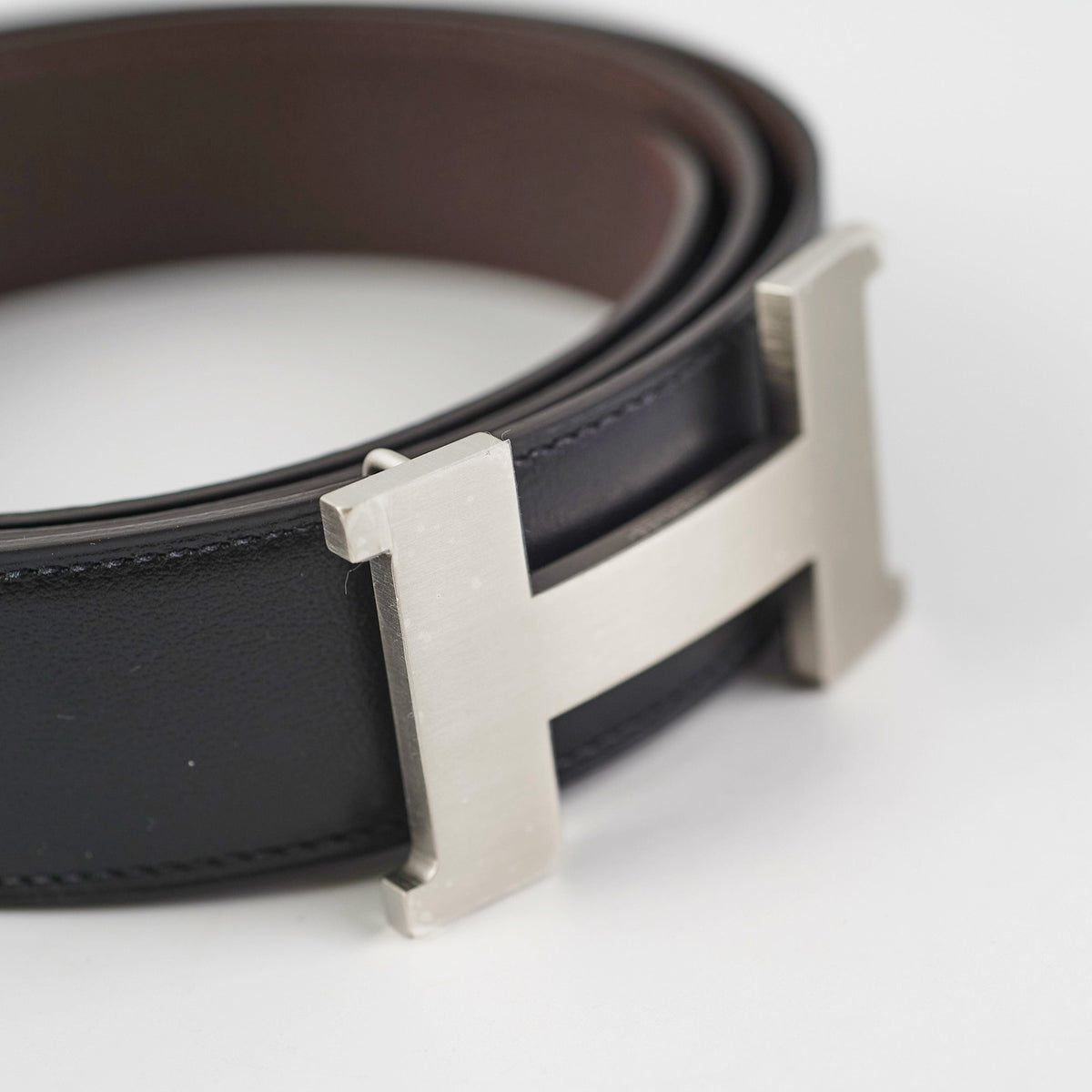 Hermes Mens 95cm Black Reversible Belt - photo 3