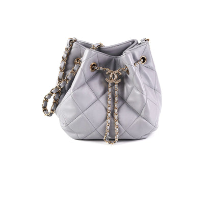 ITEM 28 - Chanel Lambskin Grey Bucket Bag - photo 1