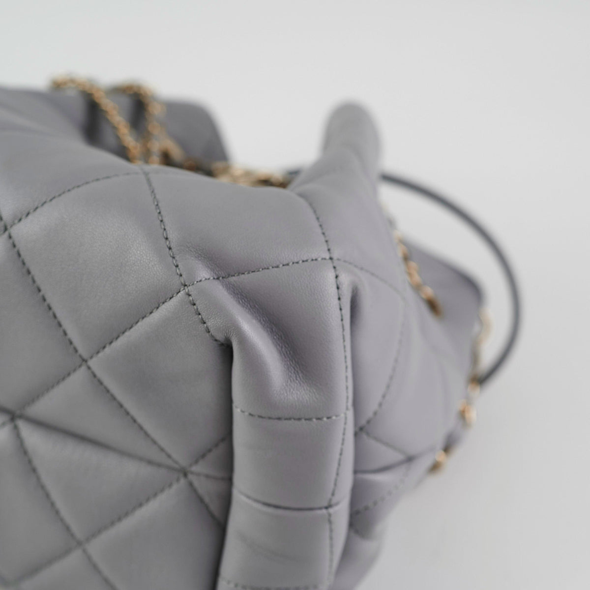 ITEM 28 - Chanel Lambskin Grey Bucket Bag - photo 8