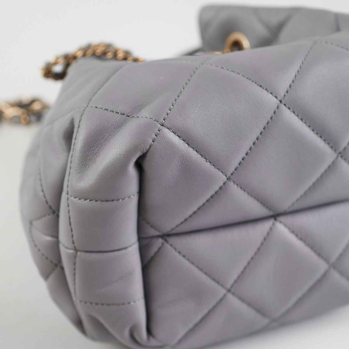 ITEM 28 - Chanel Lambskin Grey Bucket Bag - photo 7