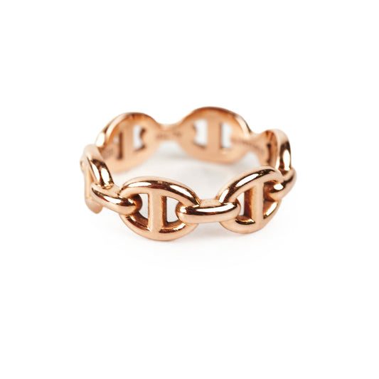 Hermes Chain D'ancre Echainee Ring 18k Rose Gold Size 48 - photo 1