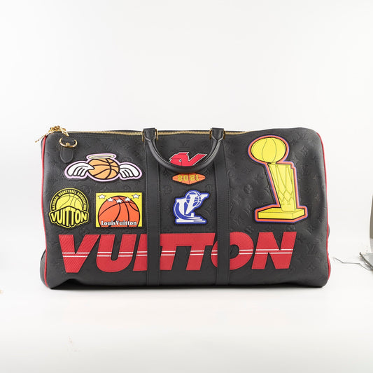 Louis Vuitton x NBA Keepall 55 Bandouliere Embossed Leather Black/Red - photo 2
