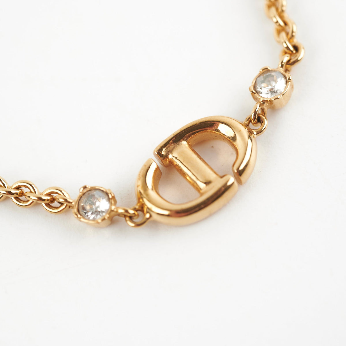 Christian Dior Gold CD Logo Rhinestone Bracelet Costume Jewellery - photo 4