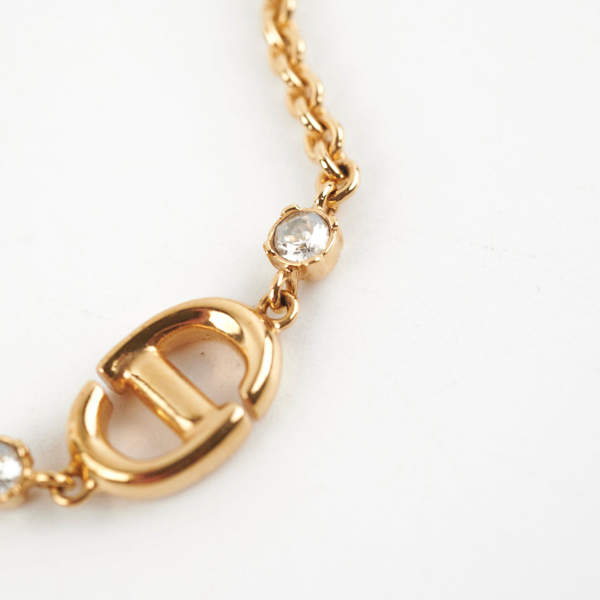 Christian Dior Gold CD Logo Rhinestone Bracelet Costume Jewellery - photo 3
