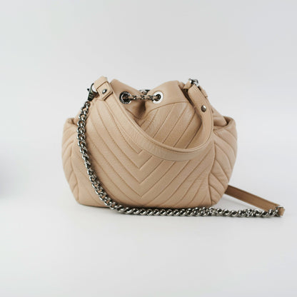 Chanel Chevron Beige Bucket Bag - photo 2