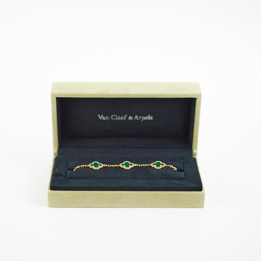 Van Cleef & Arpels VCA 5 Motifs Alhambra Bracelet Malachite 2020 - photo 2
