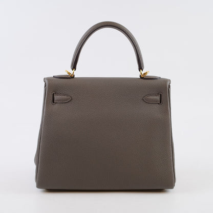 Hermes Kelly 25 Gris Etain Togo Gold Hardware Z Stamp - photo 4