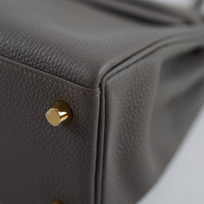 Hermes Kelly 25 Gris Etain Togo Gold Hardware Z Stamp - photo 13