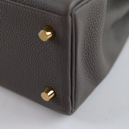Hermes Kelly 25 Gris Etain Togo Gold Hardware Z Stamp - photo 12