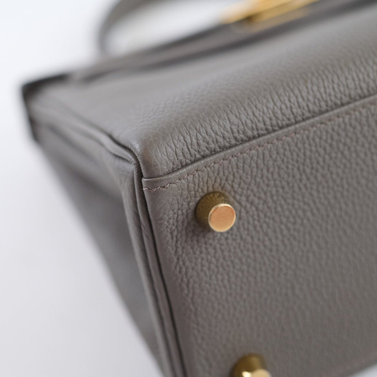 Hermes Kelly 25 Gris Etain Togo Gold Hardware Z Stamp - photo 11