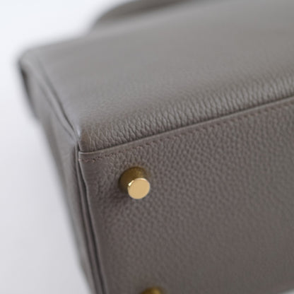 Hermes Kelly 25 Gris Etain Togo Gold Hardware Z Stamp - photo 10