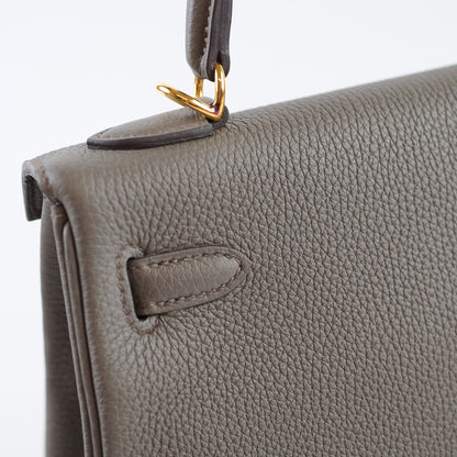 Hermes Kelly 25 Gris Etain Togo Gold Hardware Z Stamp - photo 7