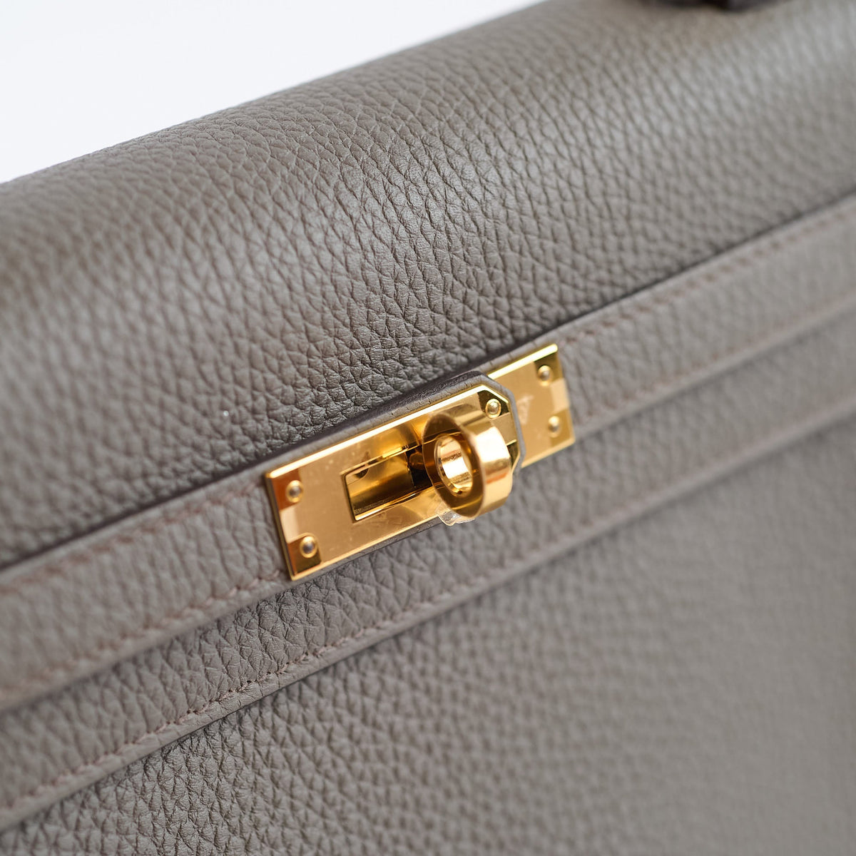 Hermes Kelly 25 Gris Etain Togo Gold Hardware Z Stamp - photo 14