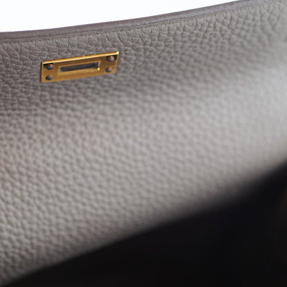 Hermes Kelly 25 Gris Etain Togo Gold Hardware Z Stamp - photo 8