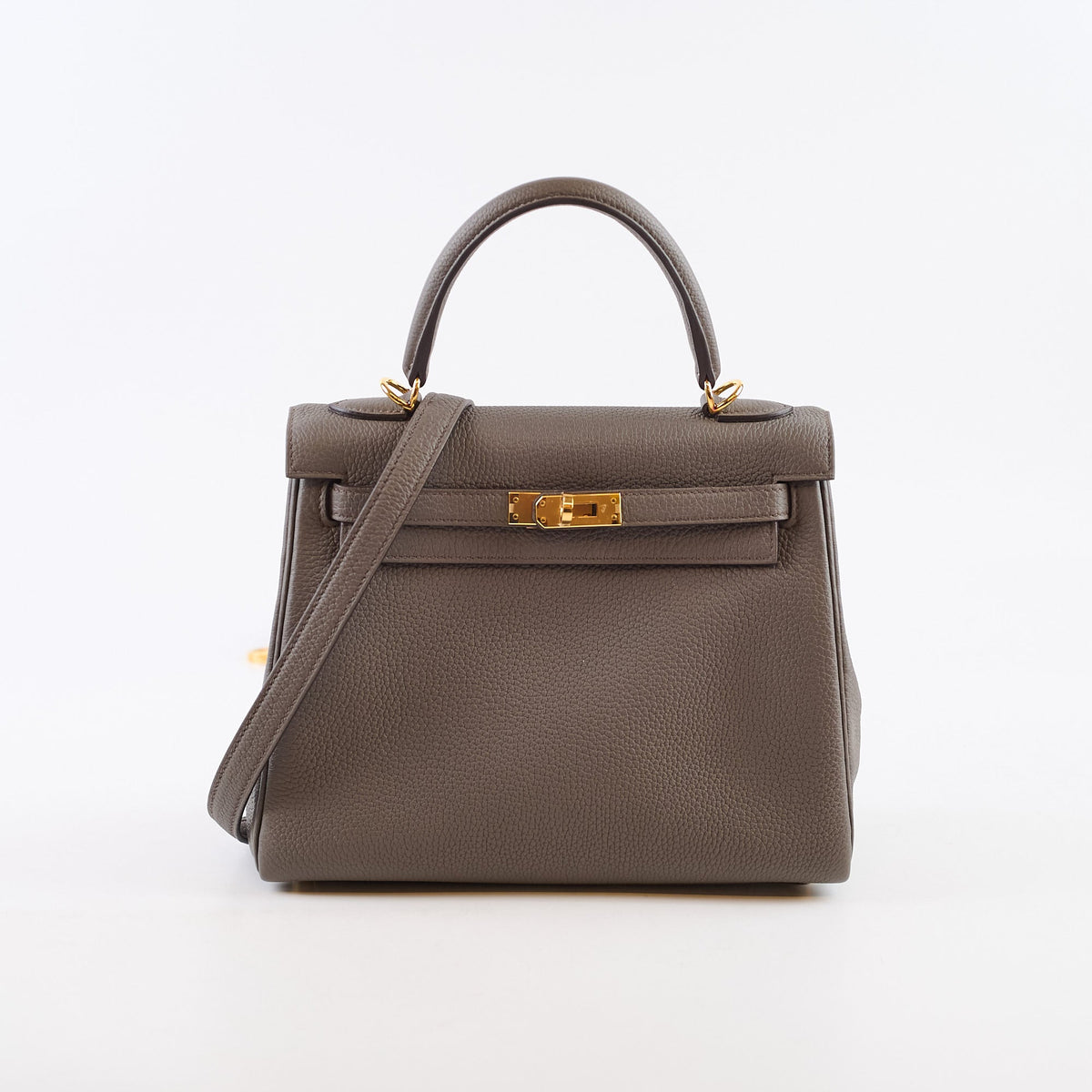 Hermes Kelly 25 Gris Etain Togo Gold Hardware Z Stamp - photo 2