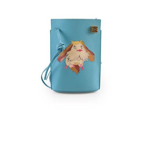 Loewe Howl's Moving Castle Heen Dice Pocket bag Calfskin Sky Blue - photo 1