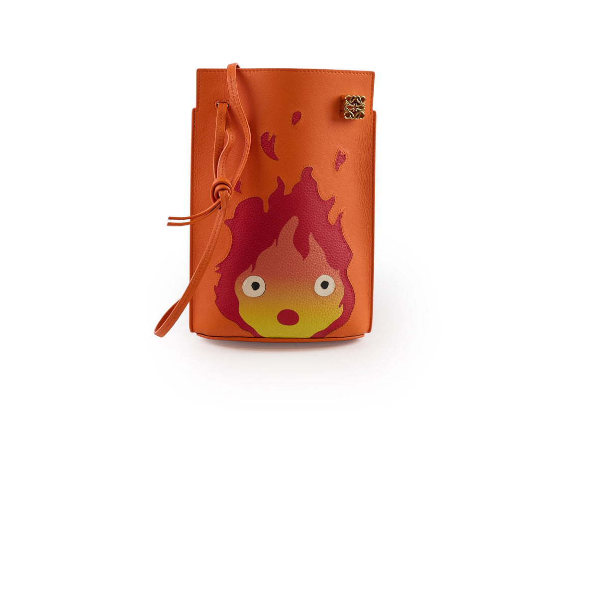 Loewe Howl's Moving Castle Calcifer Dice Pocket bag Calfskin Orange - photo 1