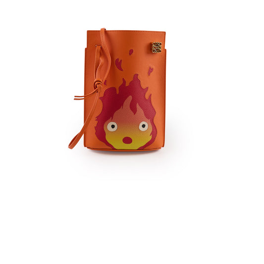 Loewe Howl's Moving Castle Calcifer Dice Pocket bag Calfskin Orange - photo 1