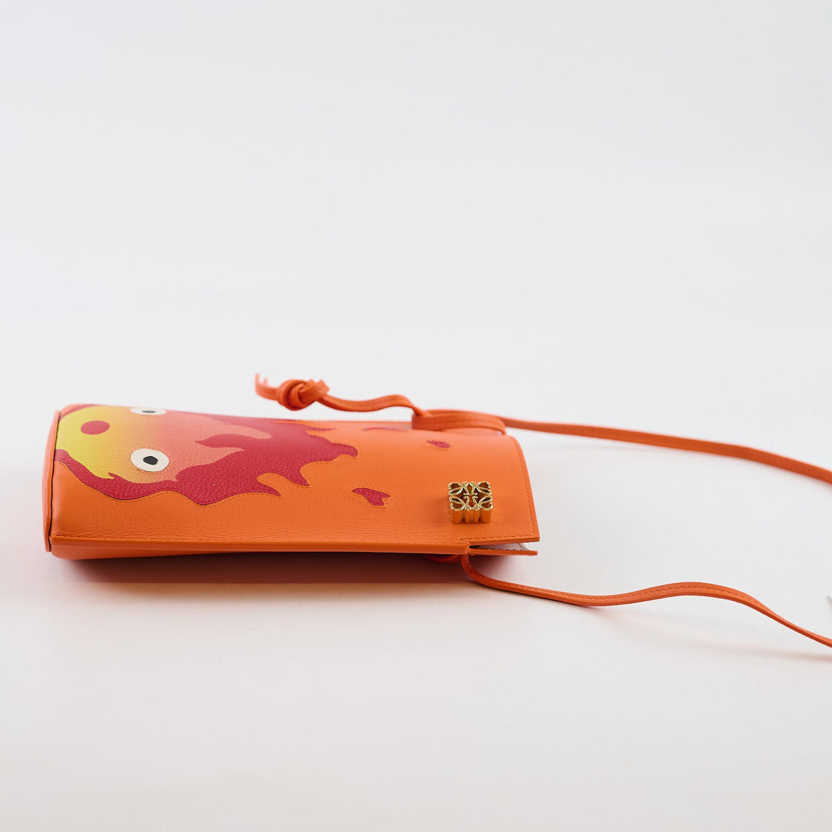 Loewe Howl's Moving Castle Calcifer Dice Pocket bag Calfskin Orange - photo 3