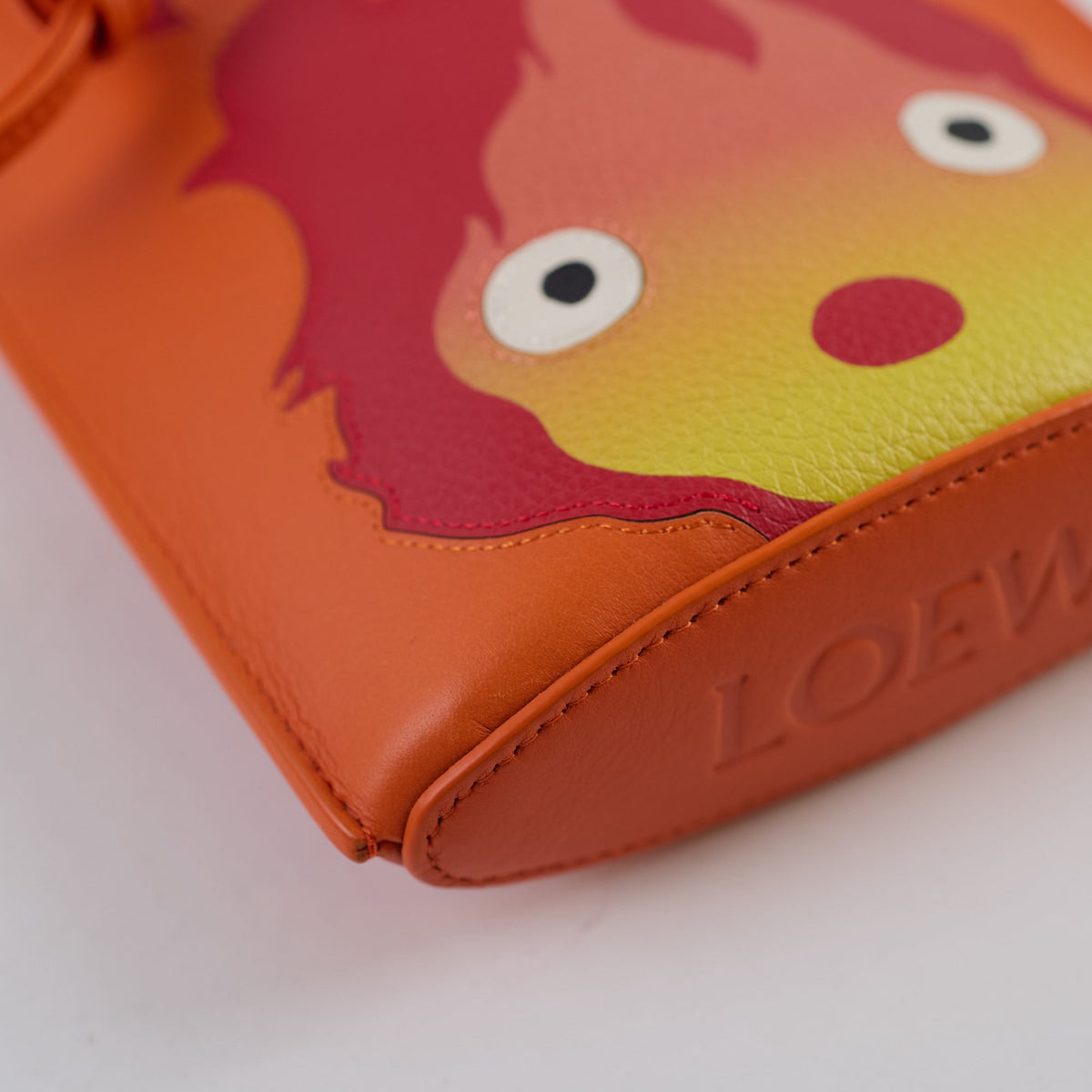 Loewe Howl's Moving Castle Calcifer Dice Pocket bag Calfskin Orange - photo 10