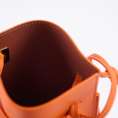 Loewe Howl's Moving Castle Calcifer Dice Pocket bag Calfskin Orange - photo 7