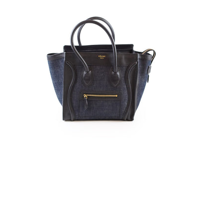 Celine Luggage Denim Black Micro - photo 1