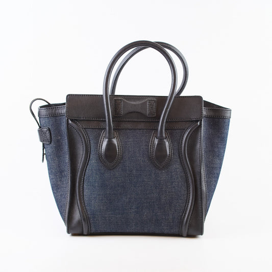 Celine Luggage Denim Black Micro - photo 2