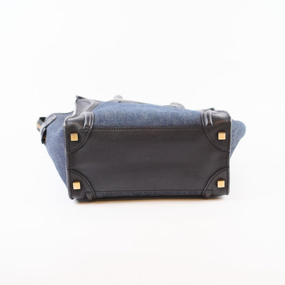 Celine Luggage Denim Black Micro - photo 3