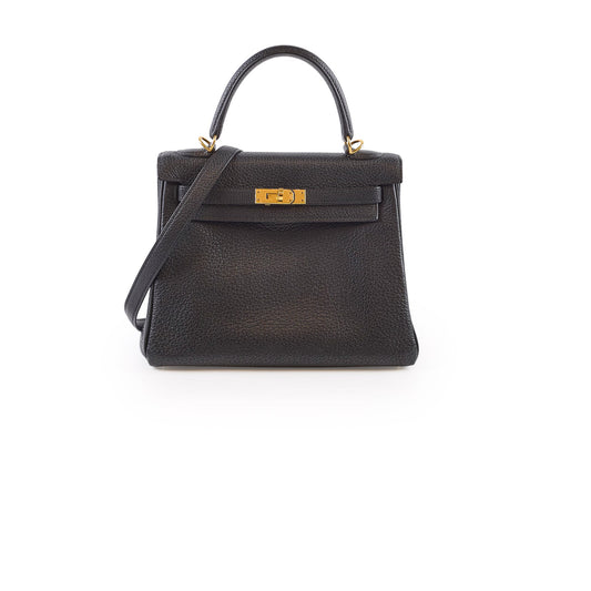 Hermes Kelly 25 Black GHW Togo C Stamp - photo 1
