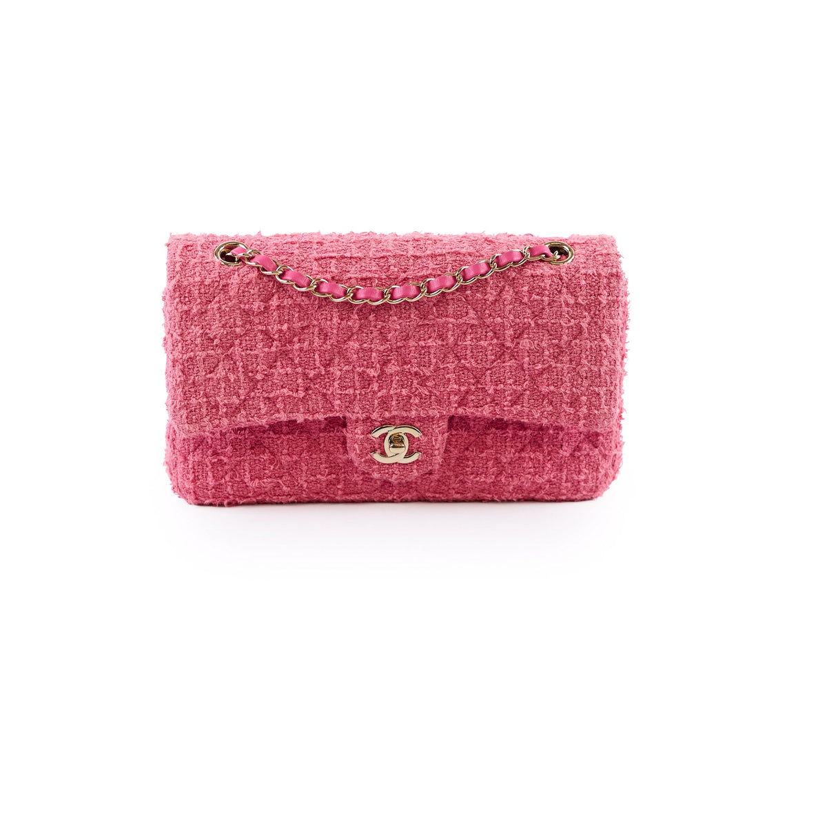 Chanel Medium Tweed Pink Classic Flap - photo 1