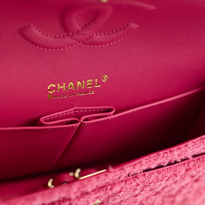 Chanel Medium Tweed Pink Classic Flap - photo 9