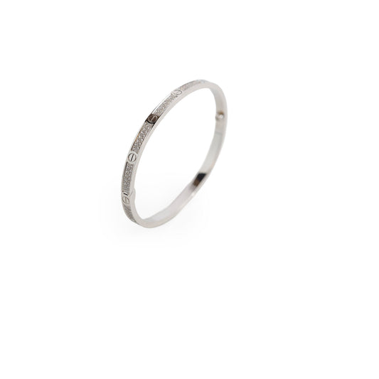 Cartier Love Bracelet Small Model White Gold Pave Diamond Size 16 - photo 1