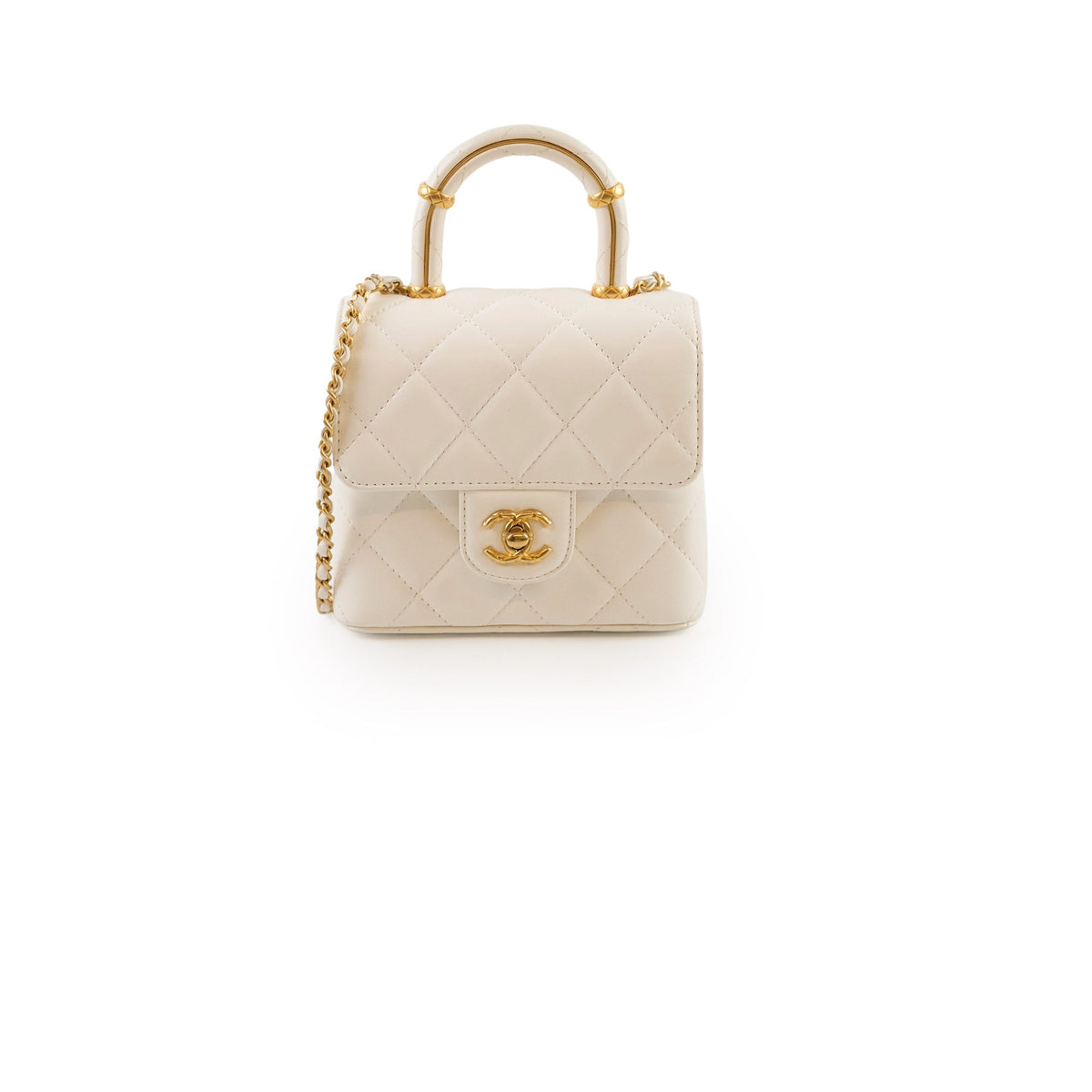 Chanel Crush Top Handle White Lambskin Microchip - photo 1