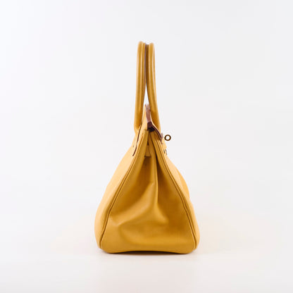 Hermes Birkin 30 Courchevel Dark Yellow - D square stamp - photo 3