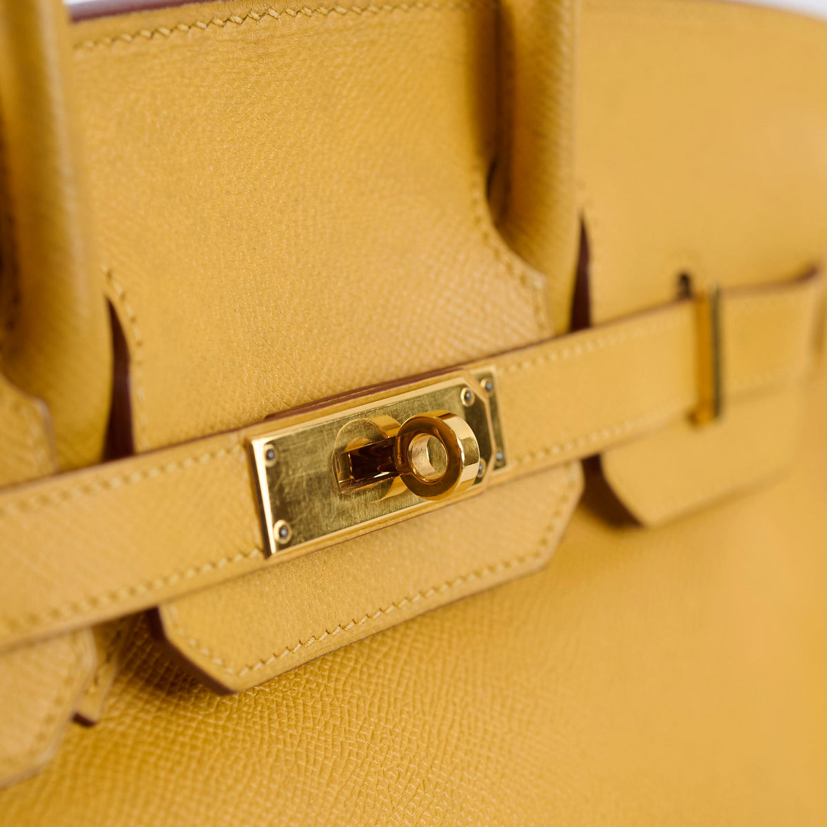 Hermes Birkin 30 Courchevel Dark Yellow - D square stamp - photo 16