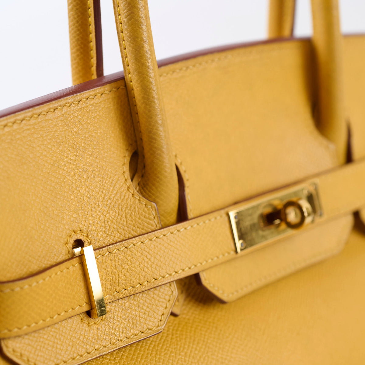 Hermes Birkin 30 Courchevel Dark Yellow - D square stamp - photo 5