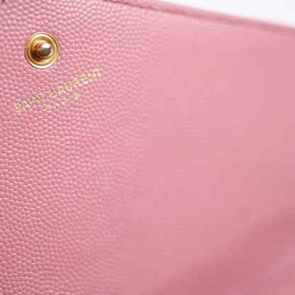Saint Laurent Cassandra Envelope Wallet On Chain WOC Pink - photo 5