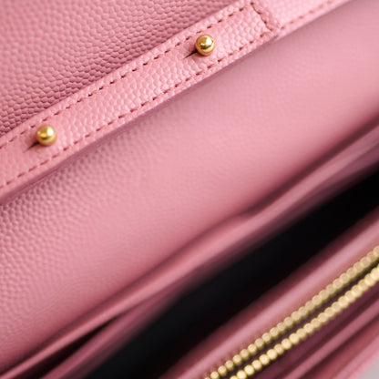 Saint Laurent Cassandra Envelope Wallet On Chain WOC Pink - photo 8